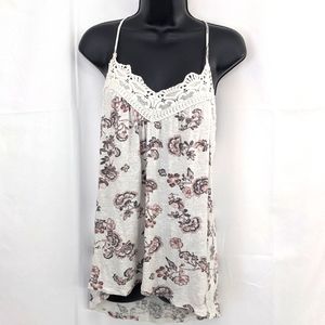 Maurices lace trimmed floral tank top